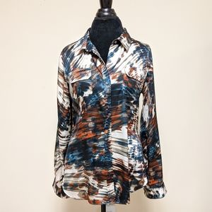 Calvin Klein satiny button-down top size large